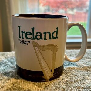 Starbucks Ireland Mug - White and Brown with Green accents Collectible 16 oz